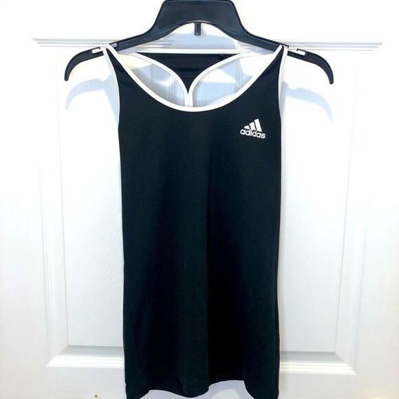 adidas Tops - Adidas climalite black and white racerback athletic tank top, size small